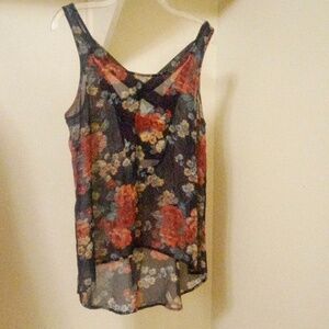 Full tilt sheer tank floral blouse